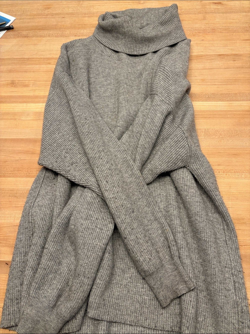 Free People Ribbed Turtleneck Sweater - Gray